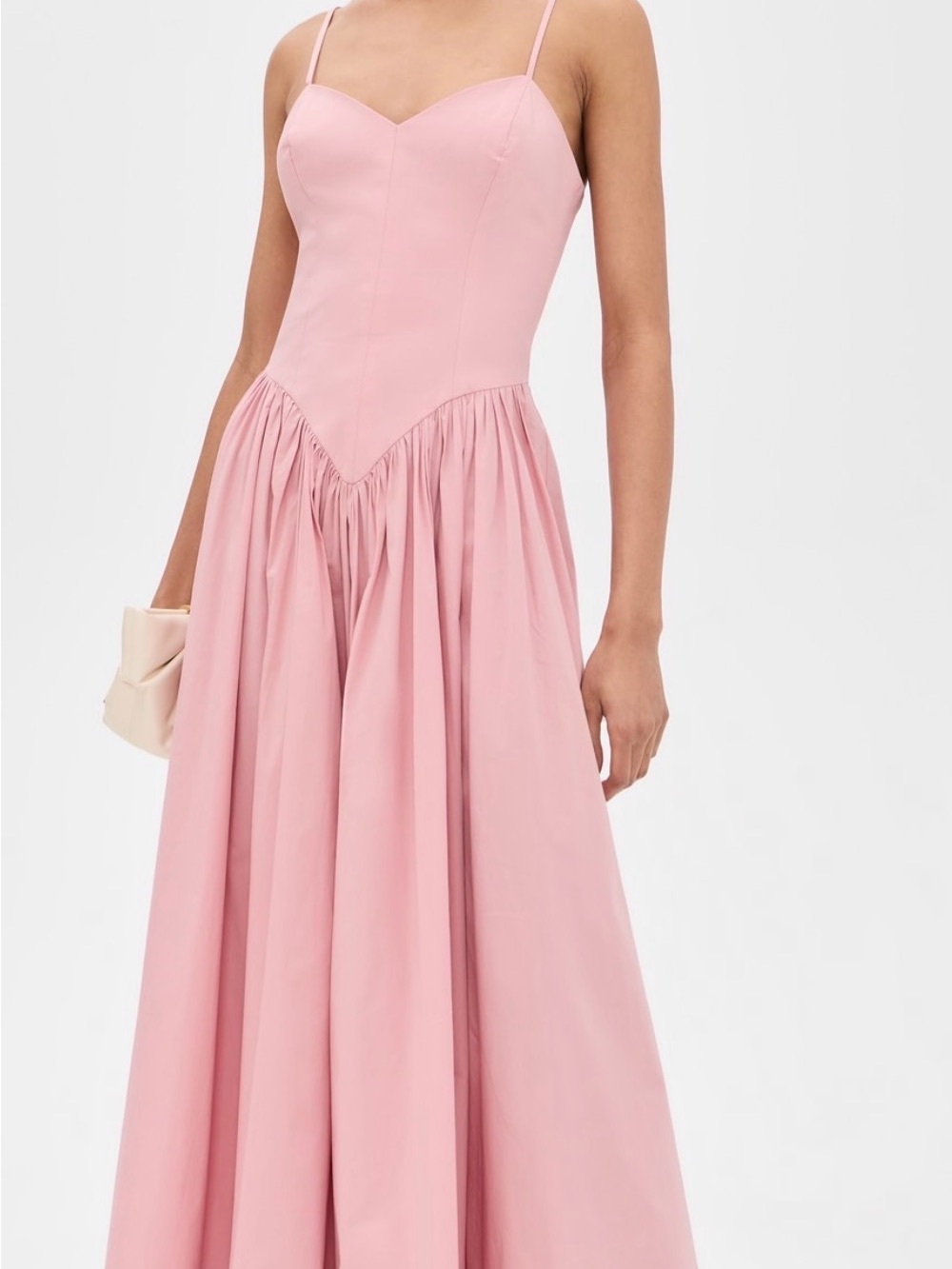 Hemant and Nandita Blush Pink Spaghetti-Strap Maxi Gown
